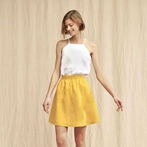 NWT Tommy Bahama Linen Yellow Mini Skirt